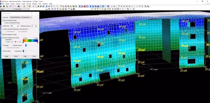 Reviewing Deflections from Wall Pressure Load Case